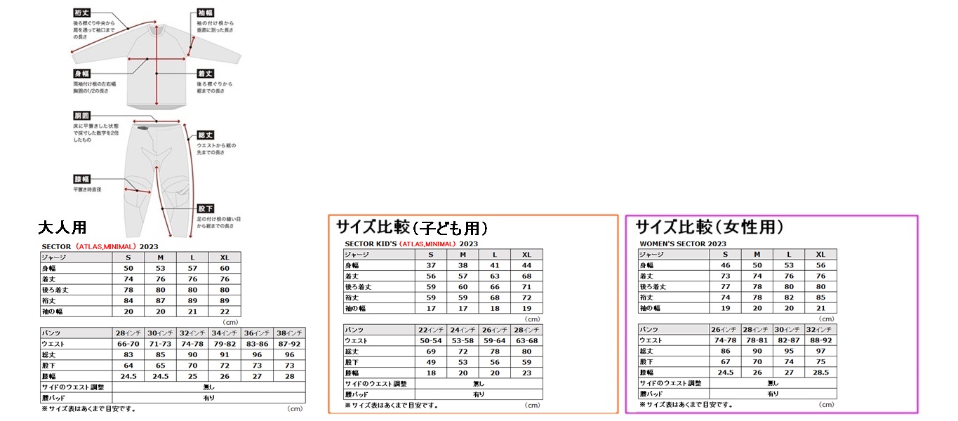 ☆最終アウトレット 【キッズ】 '23 SECTOR ATLAS MXウエア 上下セット